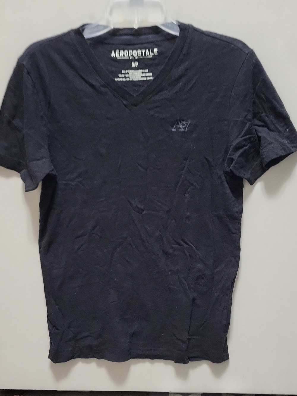 Aeropostale Black V-Neck Short Sleeve Tee